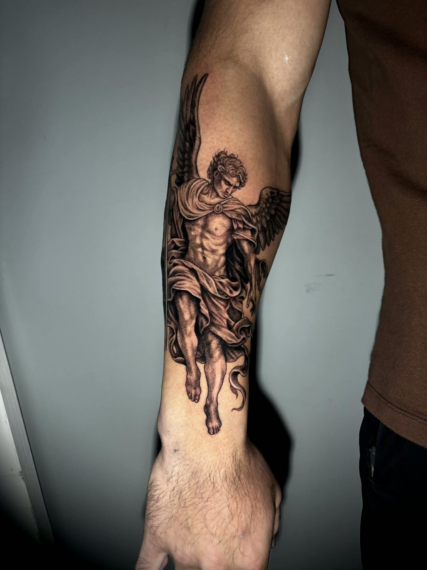 Tatuagem realista de arcanjo por Ricardo