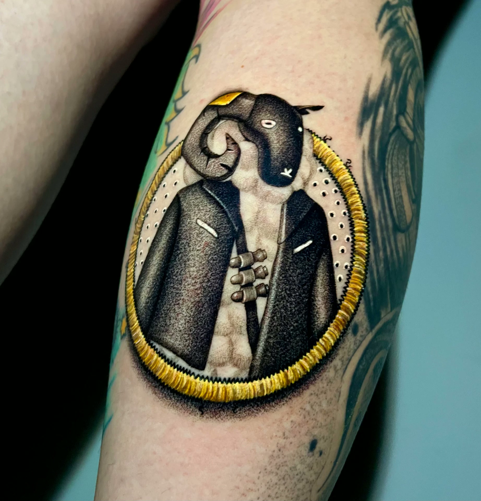 Tatuagem patch colorida de cabra por Ricardo